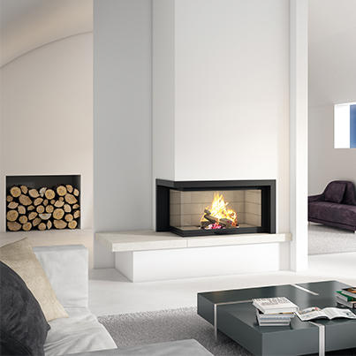 Axis H1200 VLG Two Sided Wood Fireplace