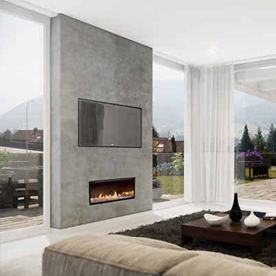 Escea DX1000 Single Sided Inbuilt Gas Fireplace