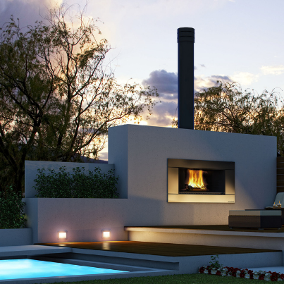 Escea EW5000 Outdoor Fireplace - Woodpecker Heating, Cooling, Fireplaces & BBQ's